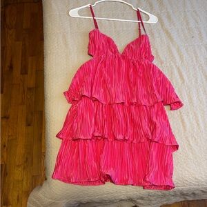 Vibrant Pink Tiered Dress